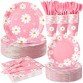 Pink Daisy Disposable Party Tableware Set, 350 pc — view 2