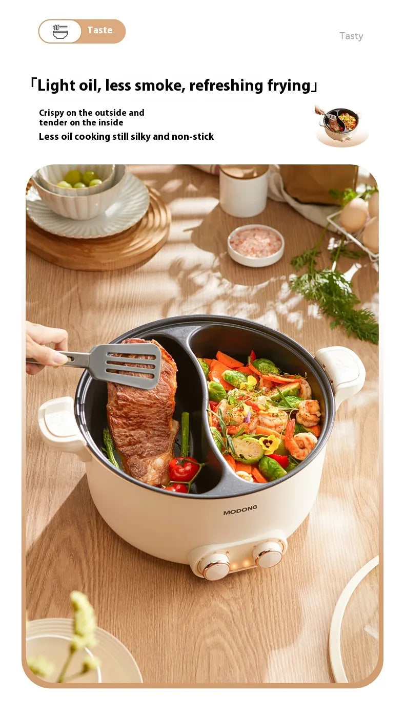 Dual-Broth Divided Electric Hot Pot, 5 L