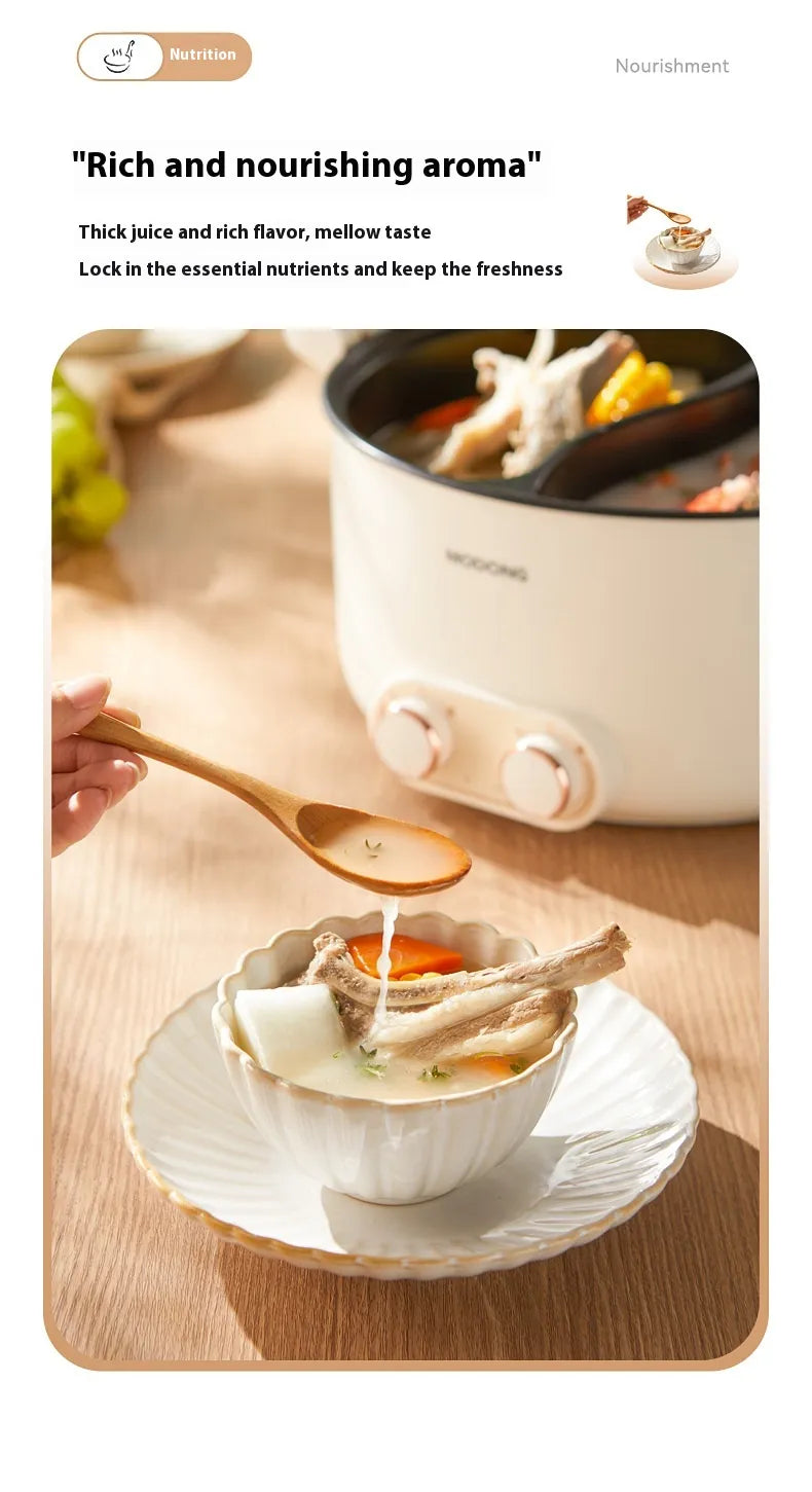 Dual-Broth Divided Electric Hot Pot, 5 L