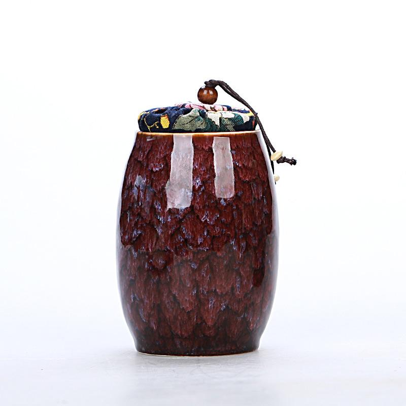 Reactive Glaze Ceramic Tea Canister, 300 ml