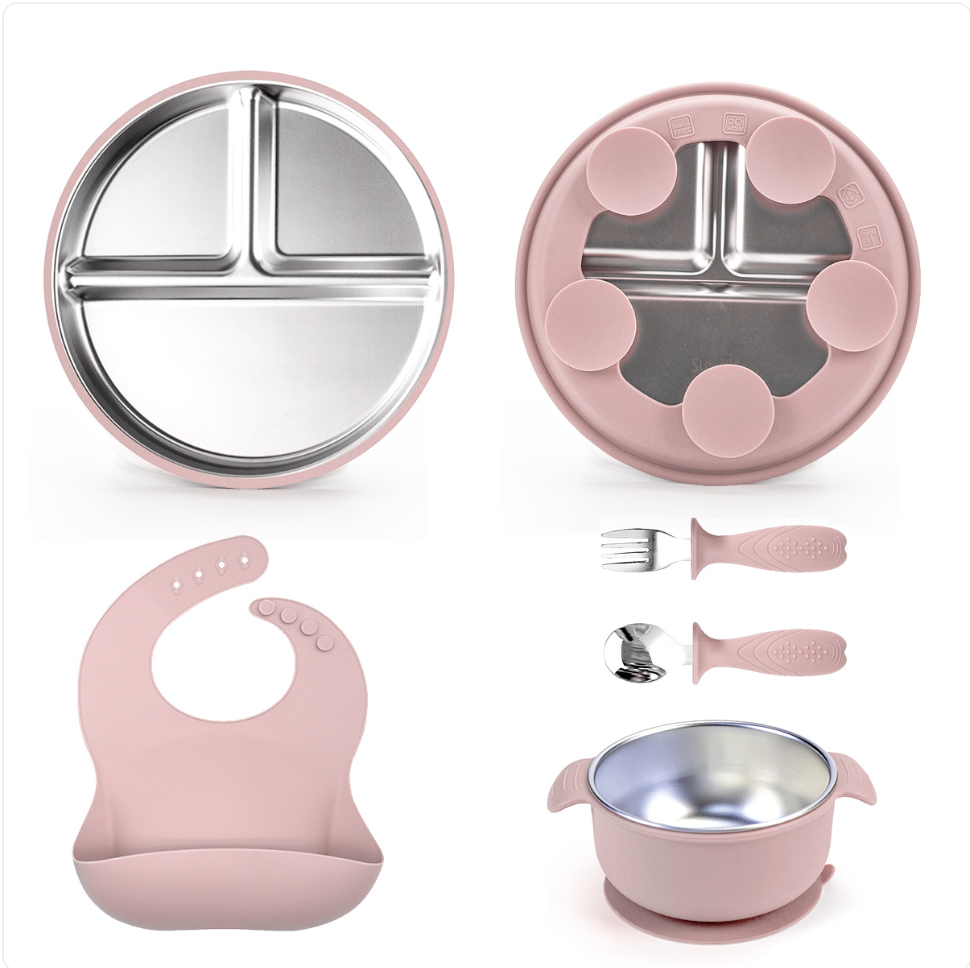 Smiley Dinnerware Set with Bowl, Cutlery & Bib