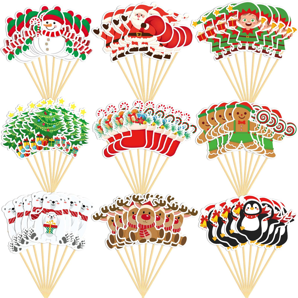 Christmas Cupcake Toppers, 9 Designs, 72 pc