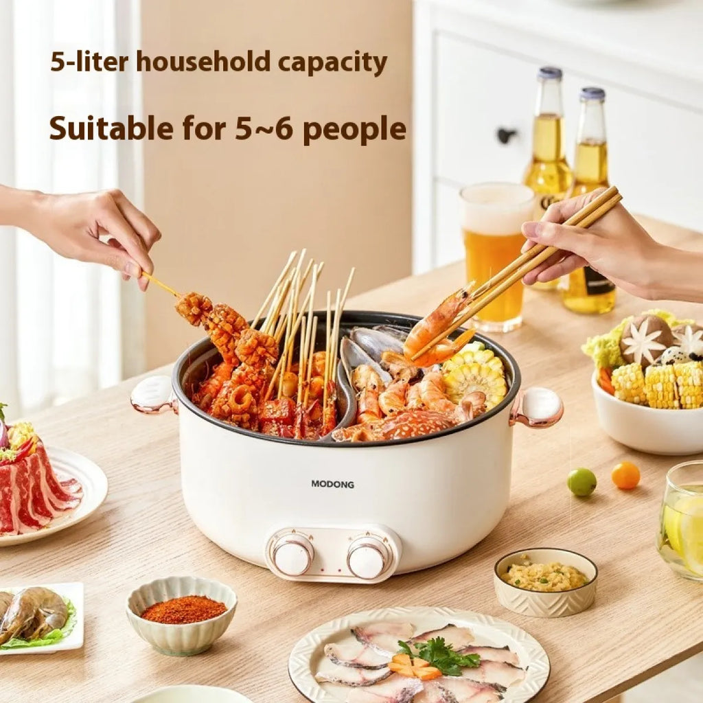 Dual-Broth Divided Electric Hot Pot, 5 L