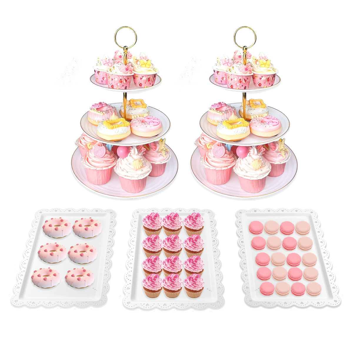 Tiered Cupcake Stands and Serving Trays, 5-Piece