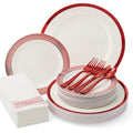 Red & White Plastic Dinnerware Set, 175 ct — view 2