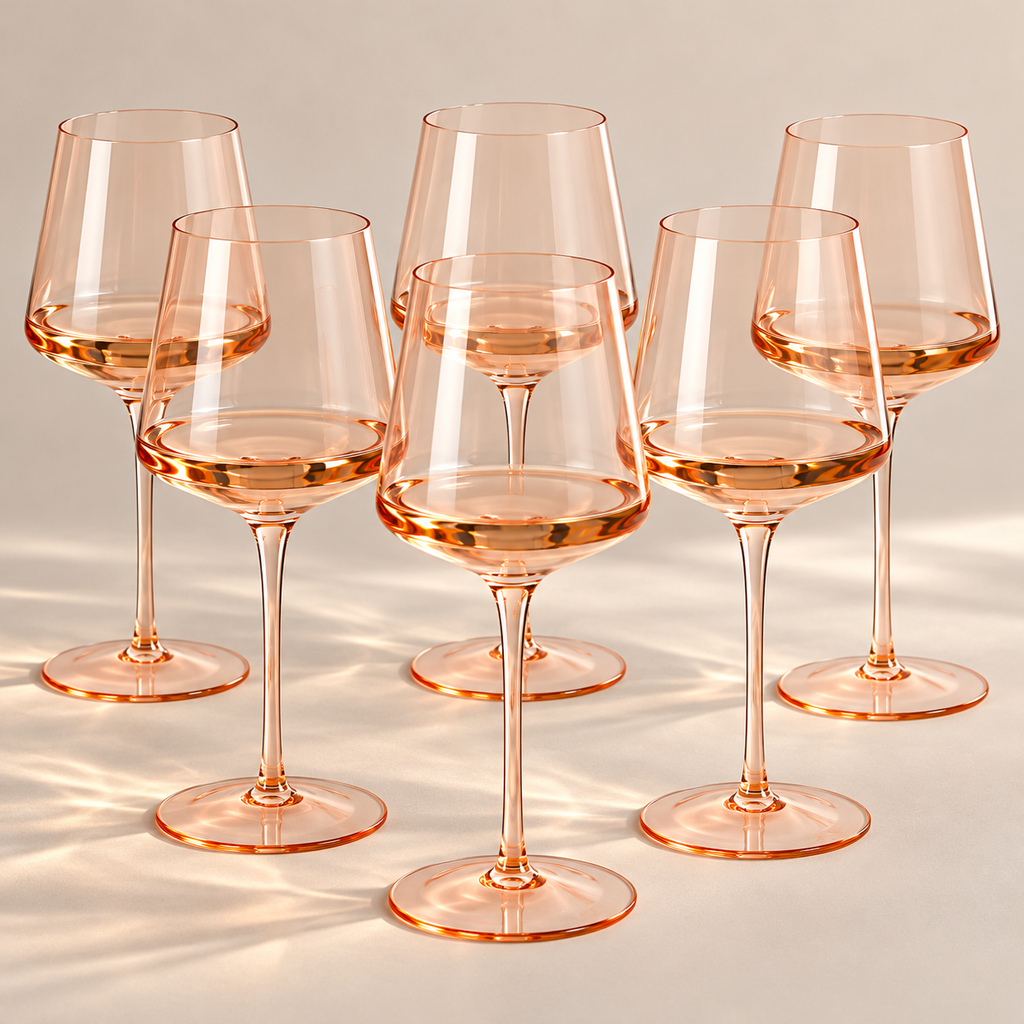 Blush Amber wine glass set — complete set