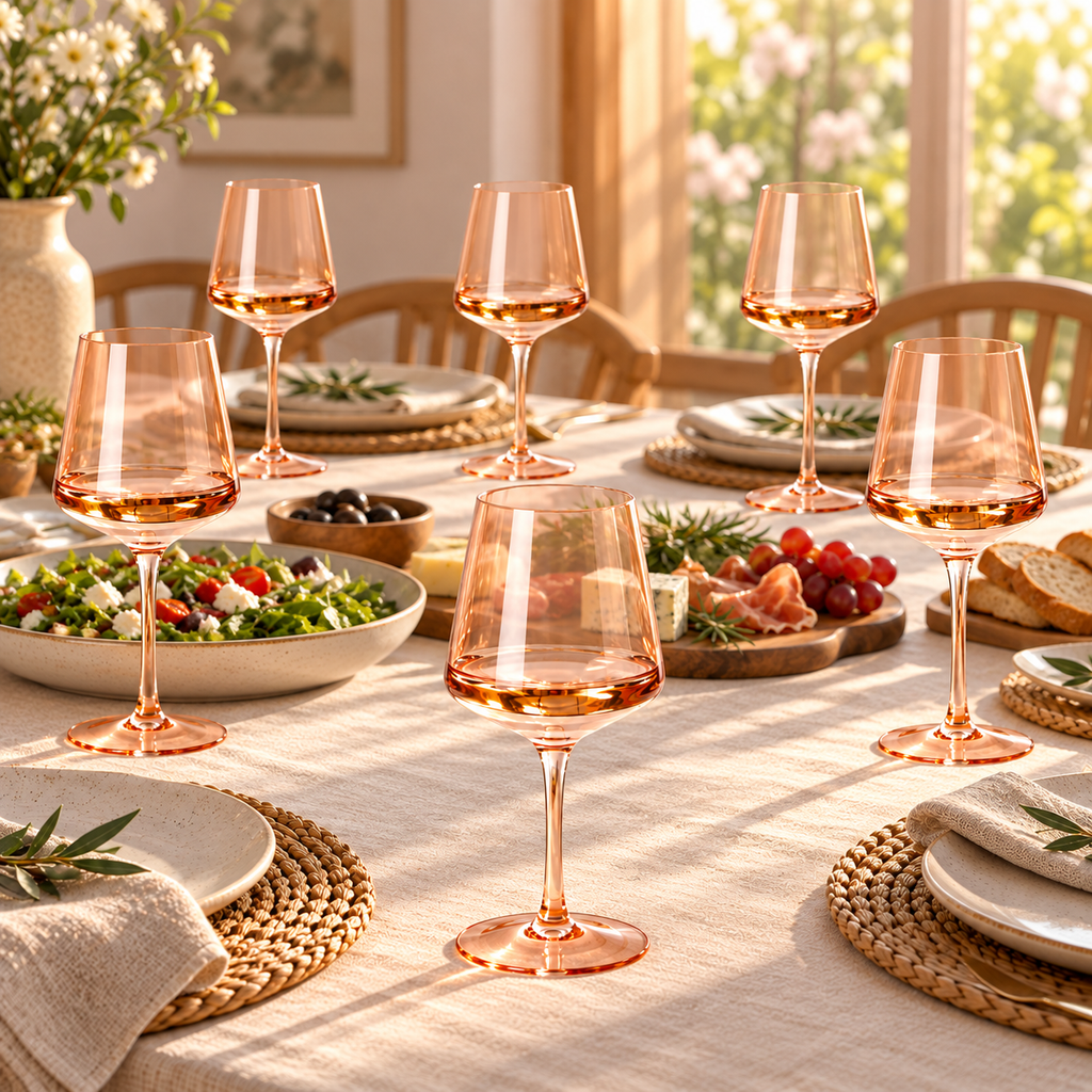 Blush Amber wine glass set — dinner