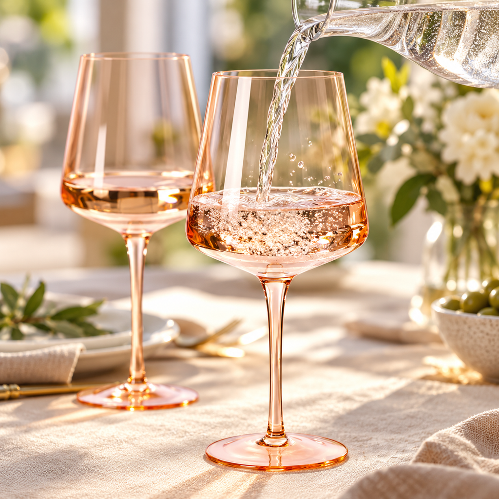Blush Amber wine glass set — pour