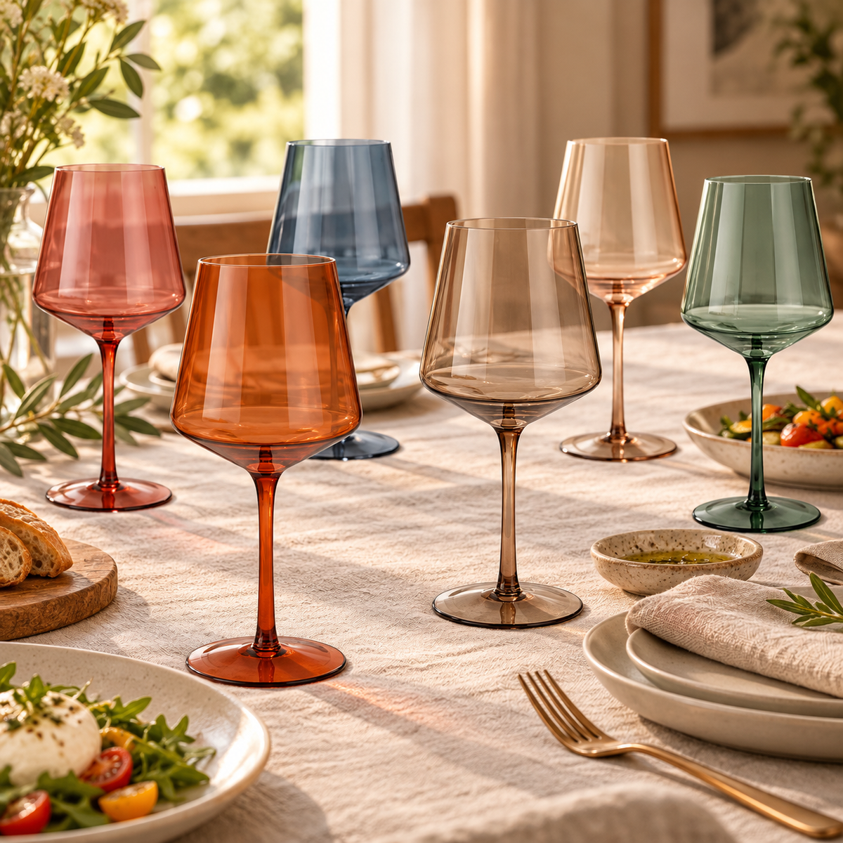 Muted Colours wine glass set — dinner