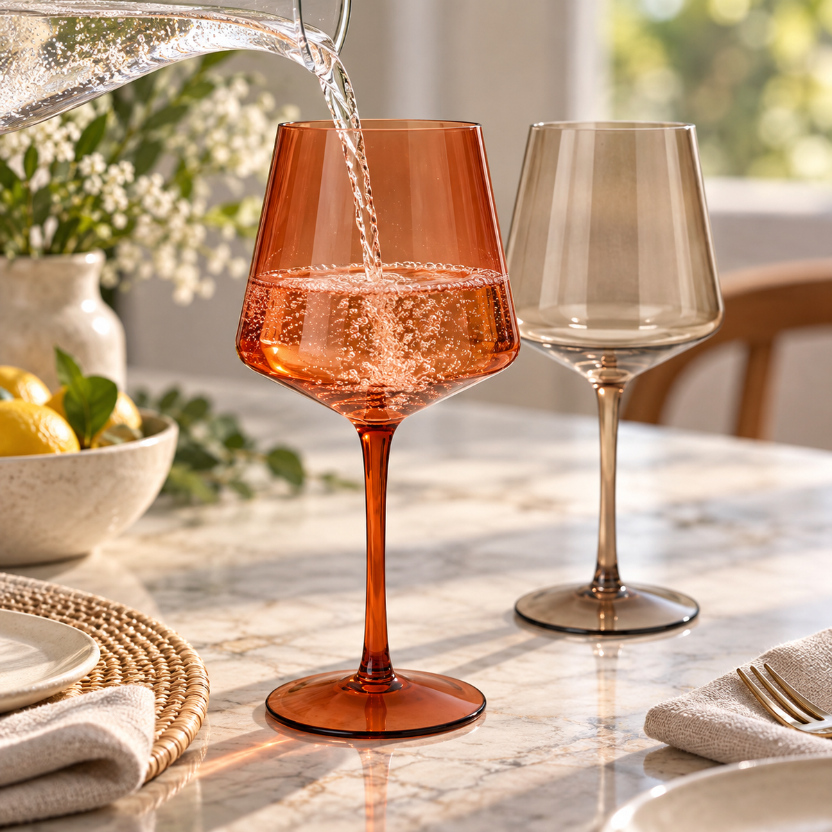 Muted Colours wine glass set — pour