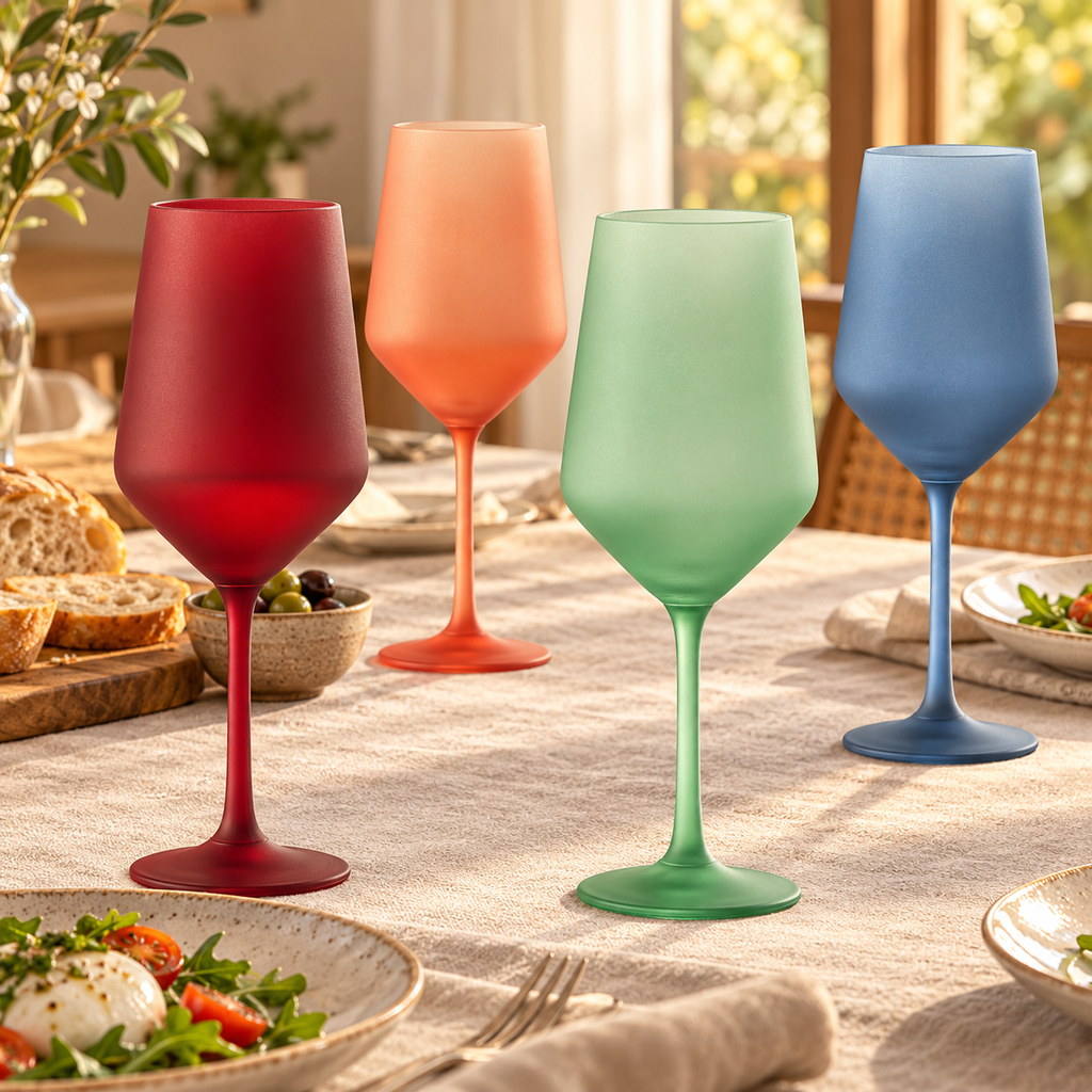 Frosted Four wine glass set — dinner