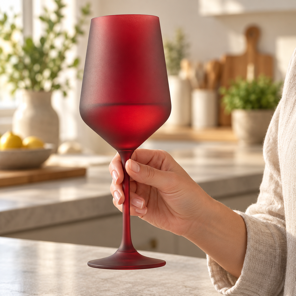 Frosted Four wine glass set — hand