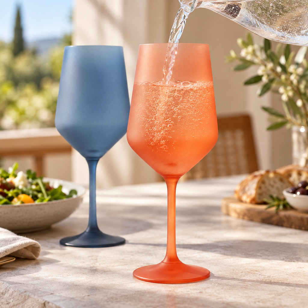 Frosted Four wine glass set — pour