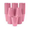 Pink plastic party cups on a white background; representative supplier grouping, not a pack-count display.