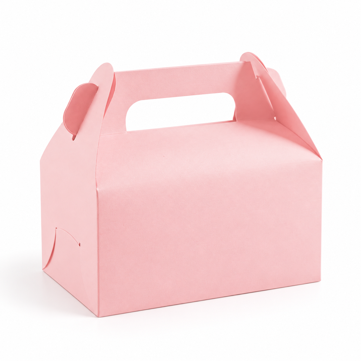 One representative plain pink gable favor box from the 30-pack on a white background.