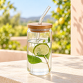 One 470 ml glass cup with lid and straw, matching the 1 PC option; other capacities and multi-packs are not pictured.