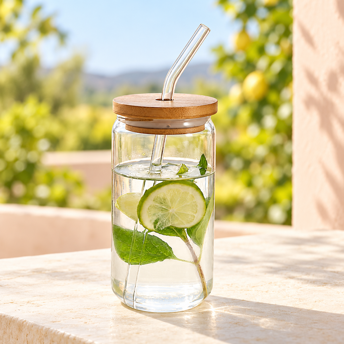 One 470 ml glass cup with lid and straw, matching the 1 PC option; other capacities and multi-packs are not pictured.