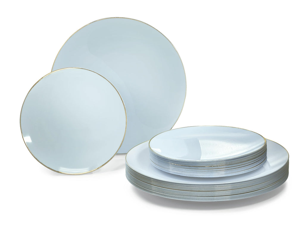 Bali Blue & Gold Plastic Plates, 240 ct — view 1