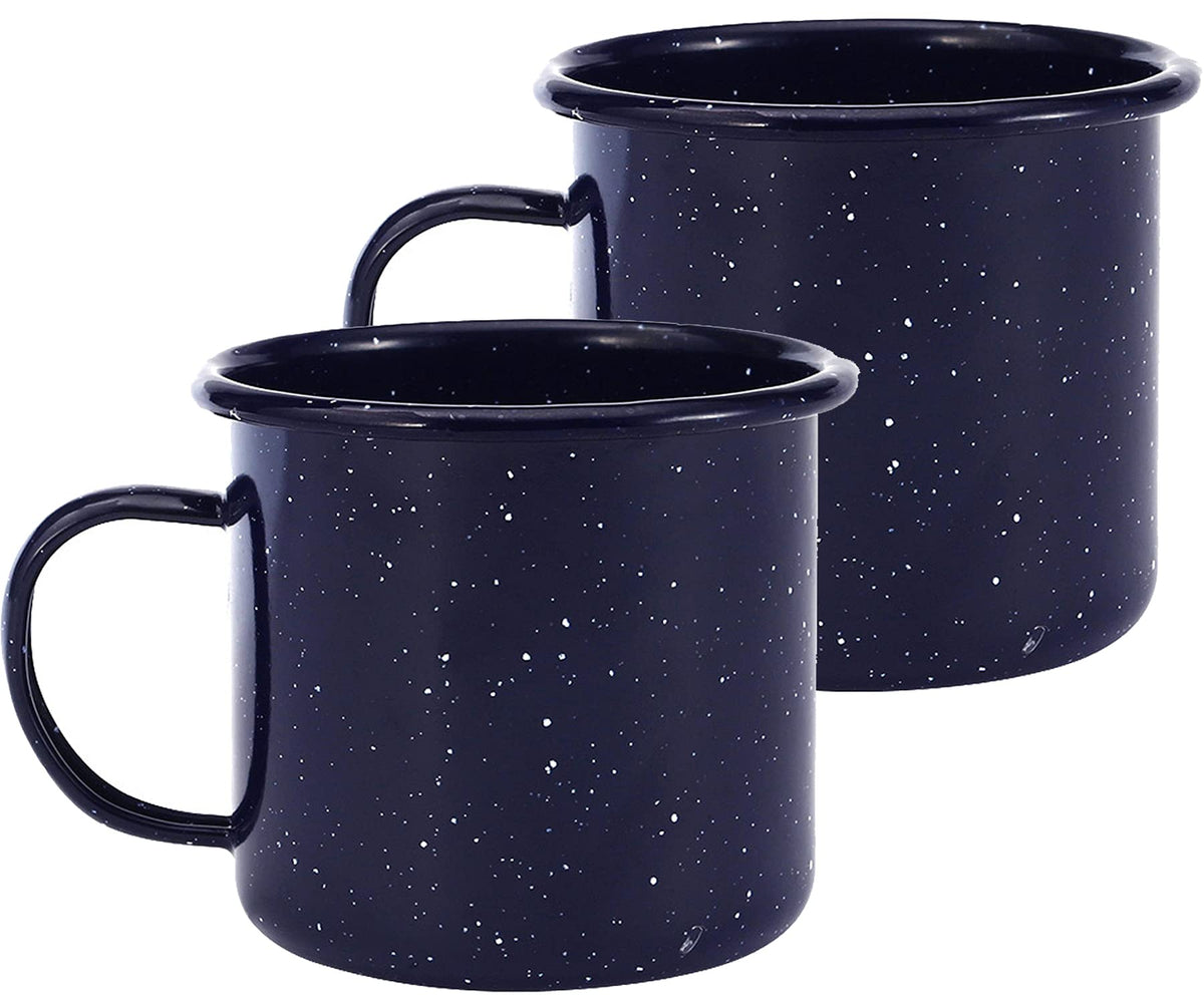 Enamel Camping Mugs, 16.9 oz, Set of 2, Dark Blue