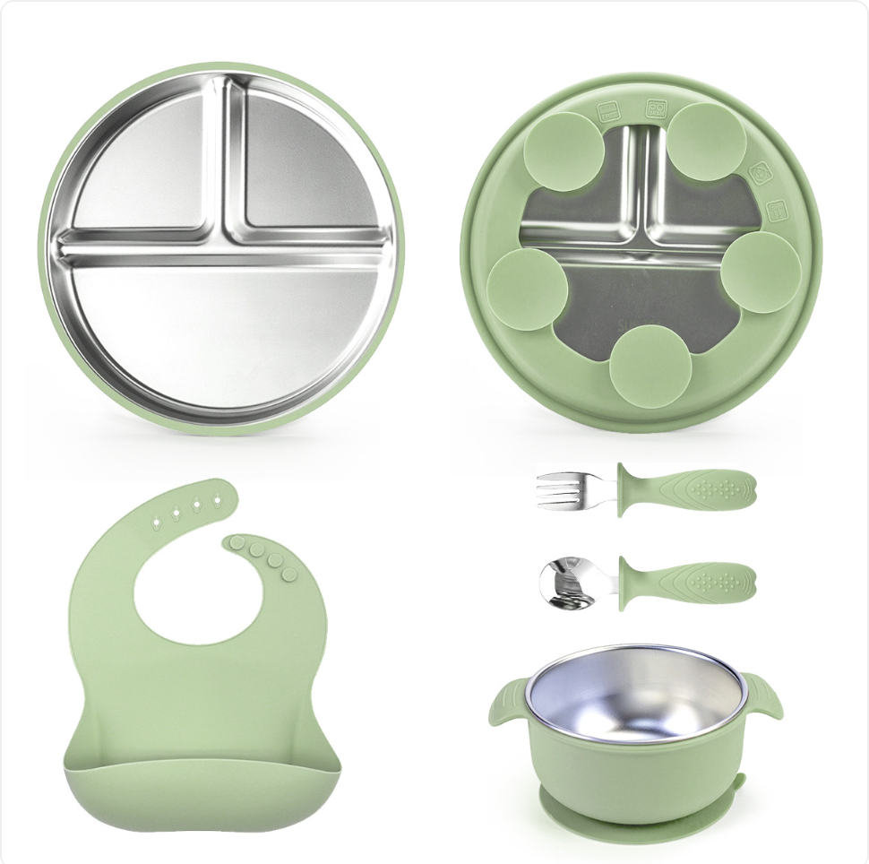 Smiley Dinnerware Set with Bowl, Cutlery & Bib