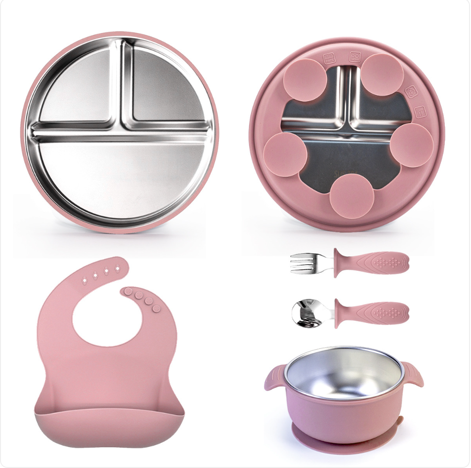 Smiley Dinnerware Set with Bowl, Cutlery & Bib