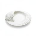 Seigaiha sculptural wave porcelain dinner plate on white background