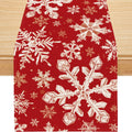 Snowflake Burlap Christmas Table Runner, 13 x 60 in