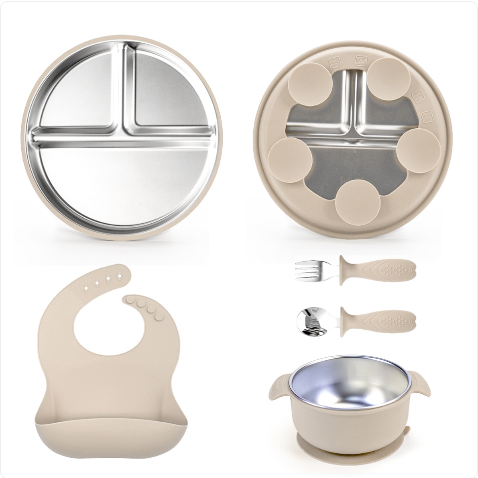 Smiley Dinnerware Set with Bowl, Cutlery & Bib