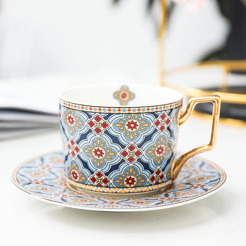 Porcelain Cup and Saucer Set, Moroccan Patterns
