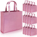 Large Pink Metallic Gift Bags, 12.6 x 10.6 x 3.9 in, 12 ct