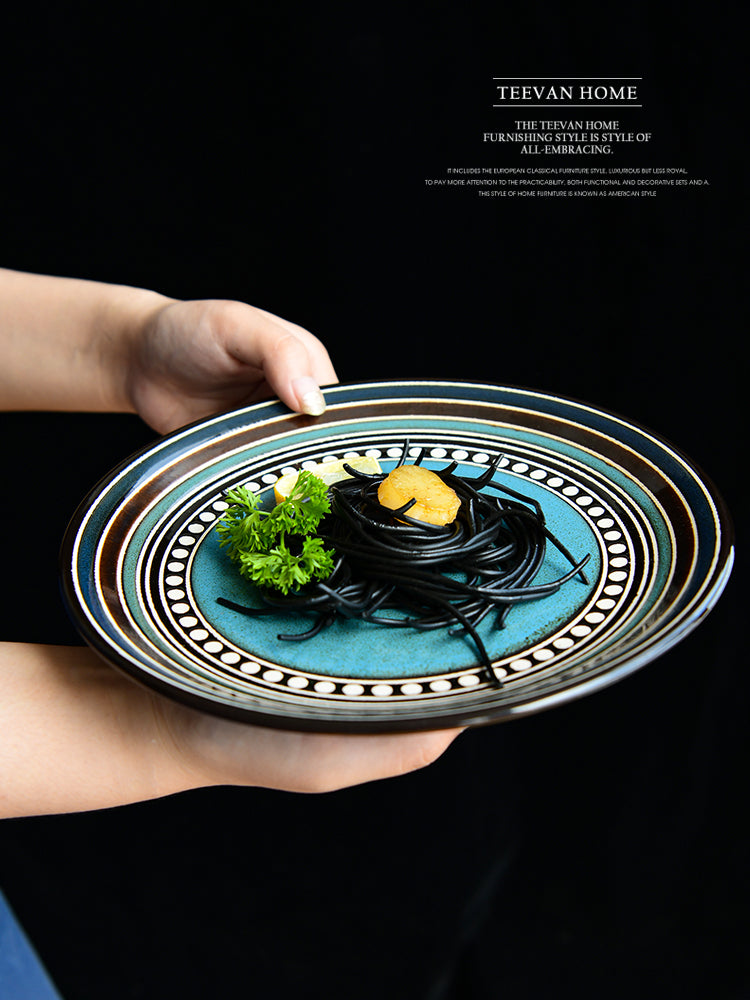 Hand-Painted Underglaze Porcelain Plates