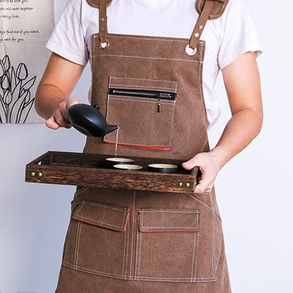 Canvas Bib Apron with Front Pockets