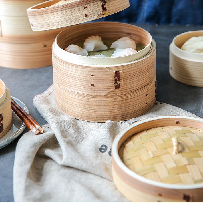 Hand-Woven Bamboo Steamer, 24 cm, Single Layer