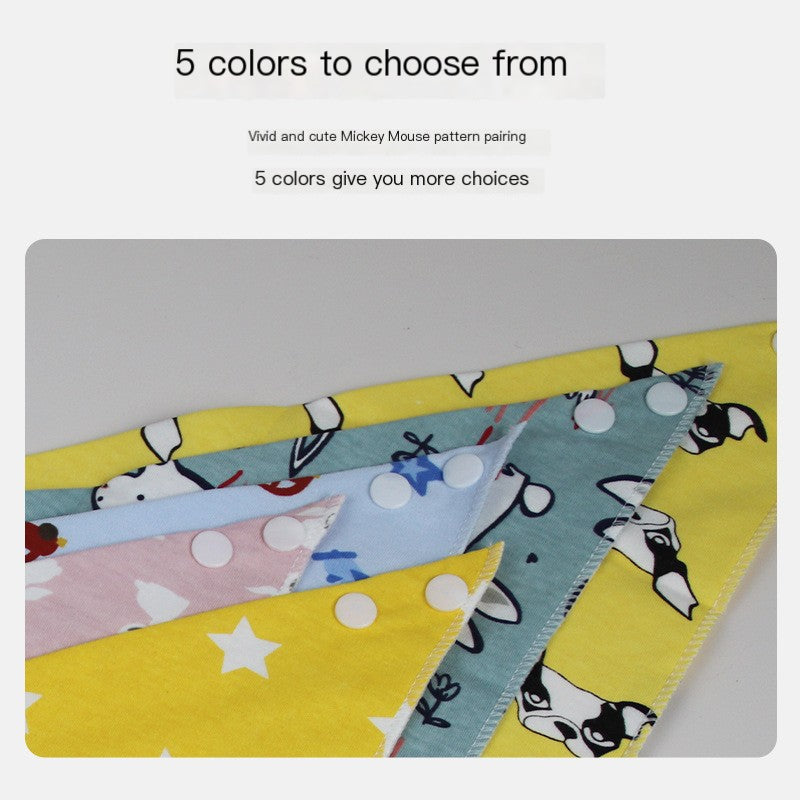 Double-Sided Cotton Triangle Scarf Bib for Kids