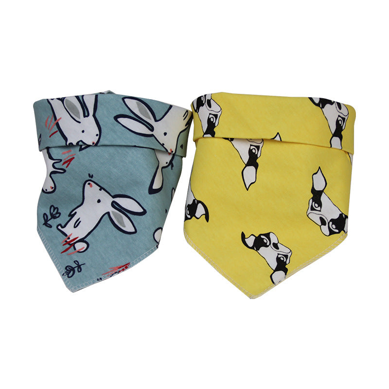 Double-Sided Cotton Triangle Scarf Bib for Kids
