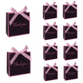 Gift Bags with Bow Ribbon, Black and Pink, 10 ct