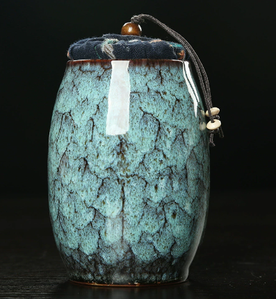 Reactive Glaze Ceramic Tea Canister, 300 ml