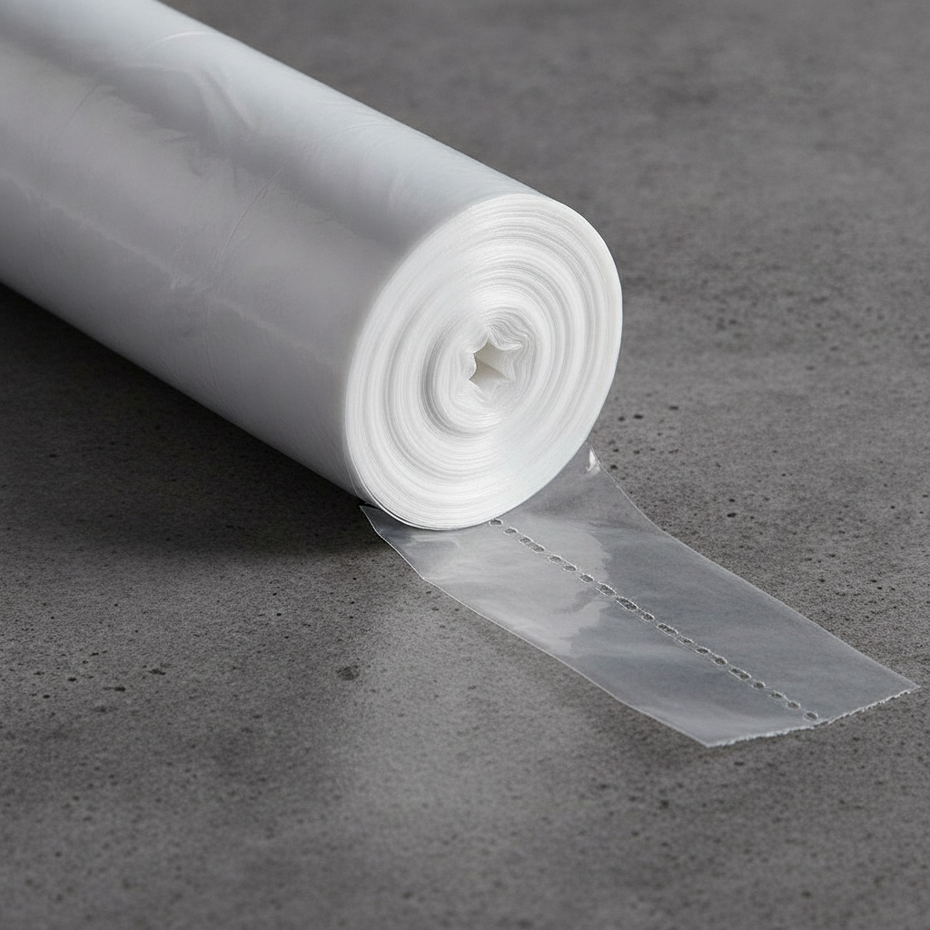 Close-up of clear plastic film and perforated tear line — Maison's Kitchen