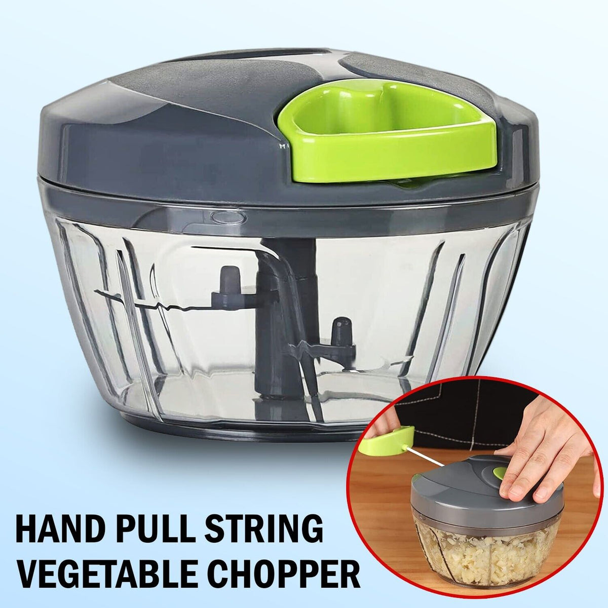 Pull-Cord Vegetable and Fruit Chopper, Large