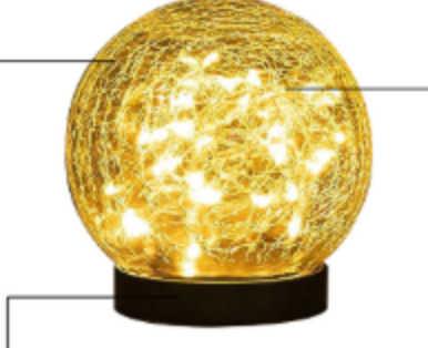 Solar Crackle Glass Ball Garden Light