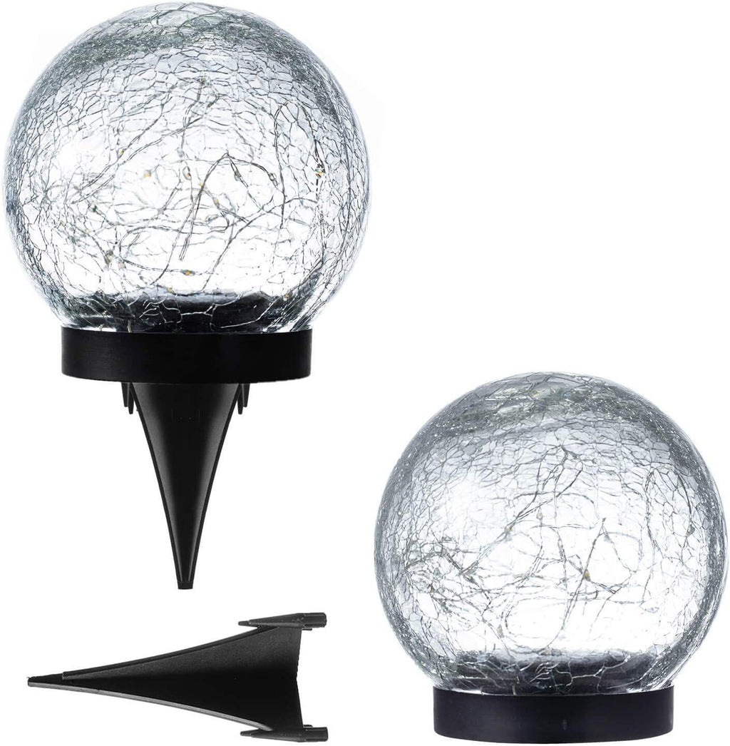 Solar Crackle Glass Ball Garden Light