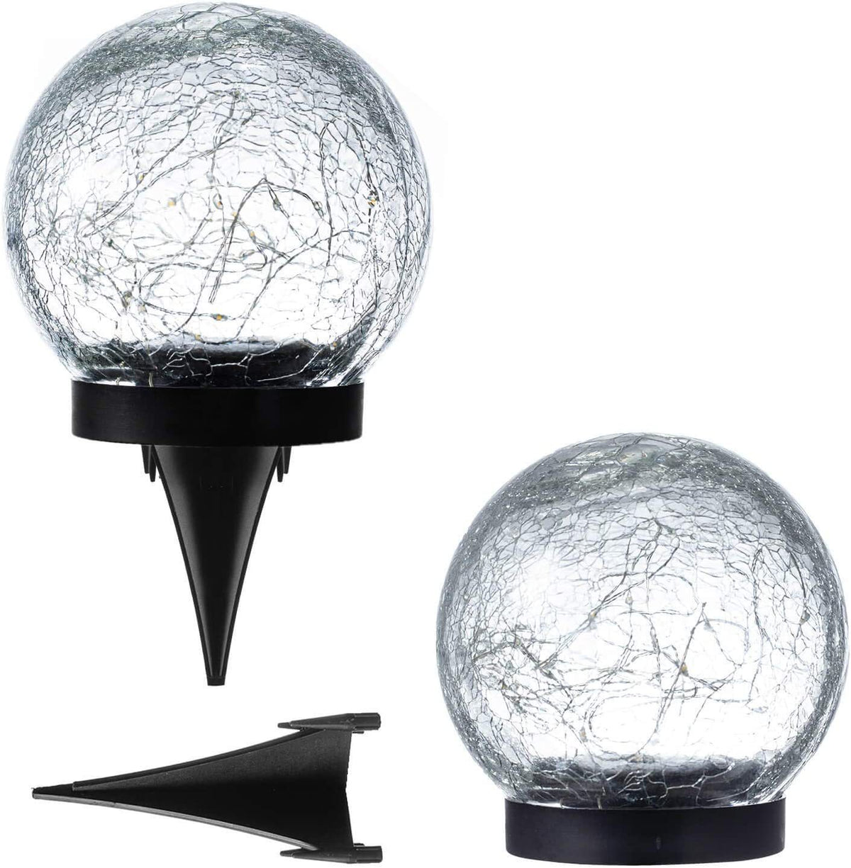 Solar Crackle Glass Ball Garden Light