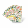 Watercolor rose floral paper guest napkins, fanned stack on white