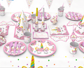 Pink Unicorn Party Tableware & Decorations Kit