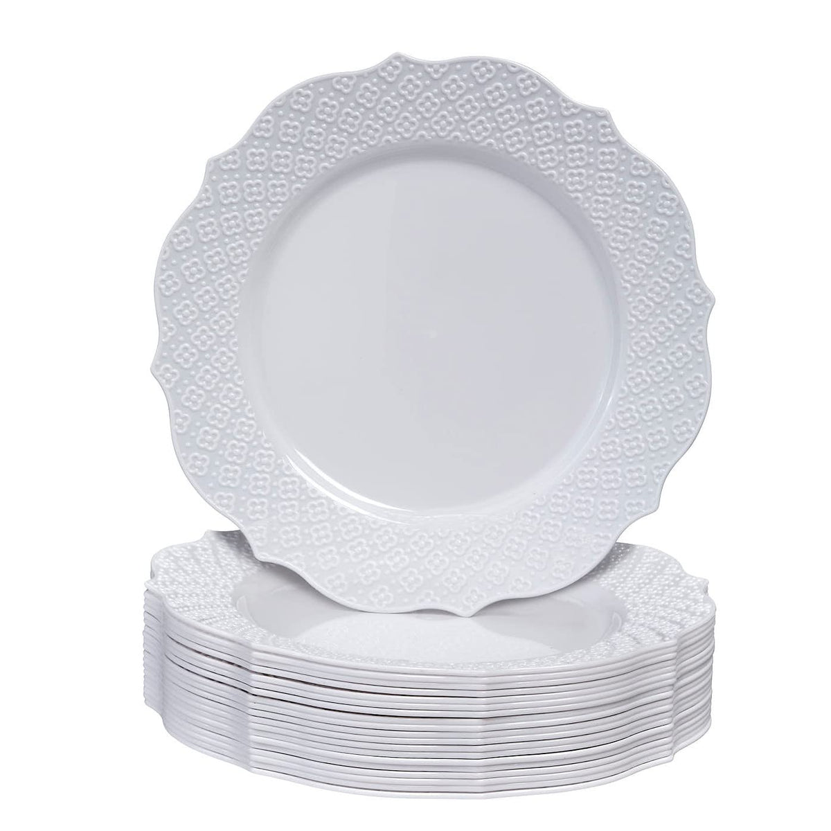Floral Embossed Salad Plates, 9 in, 20 pc