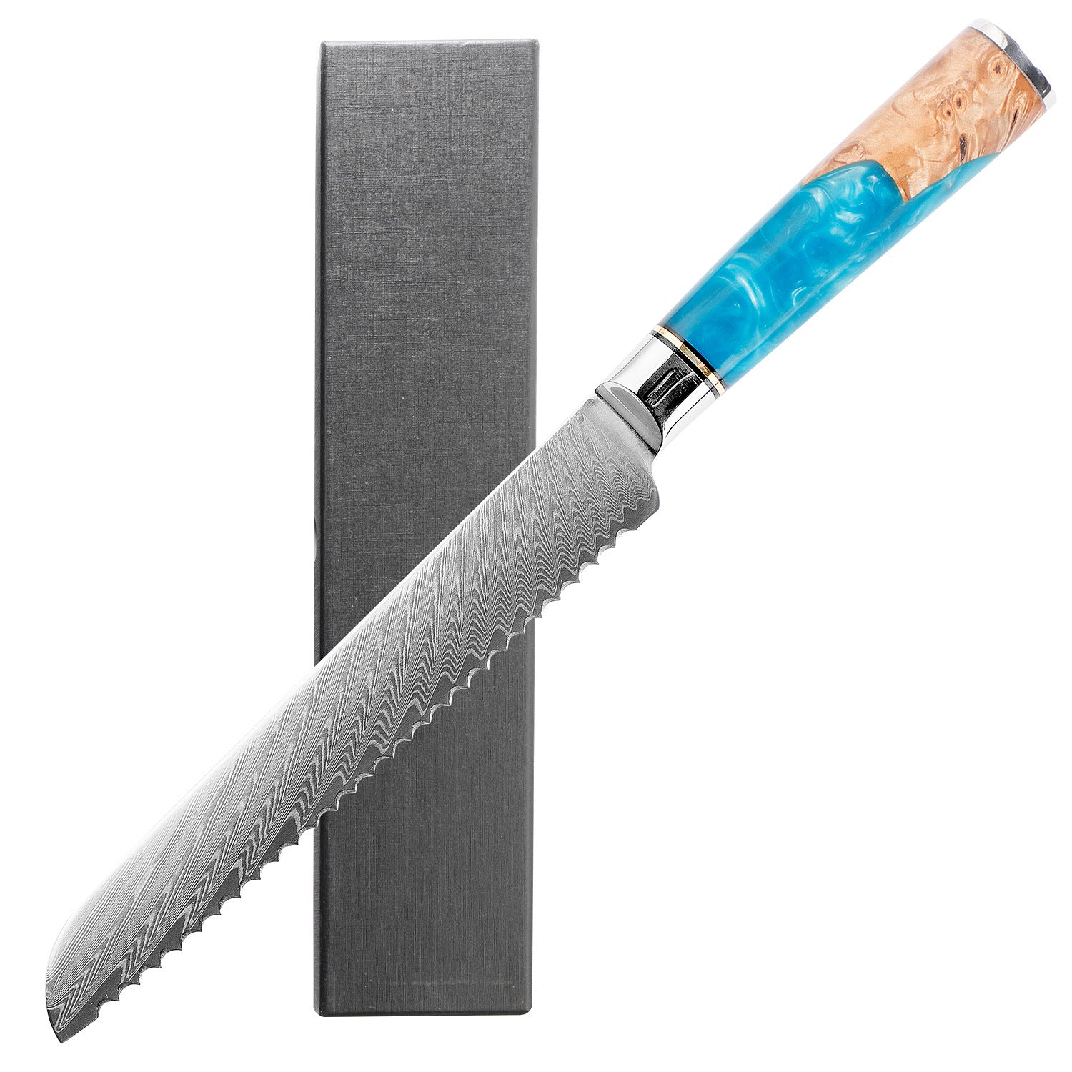 Damascus Pattern Steel Chef Knife & 7-Piece Set