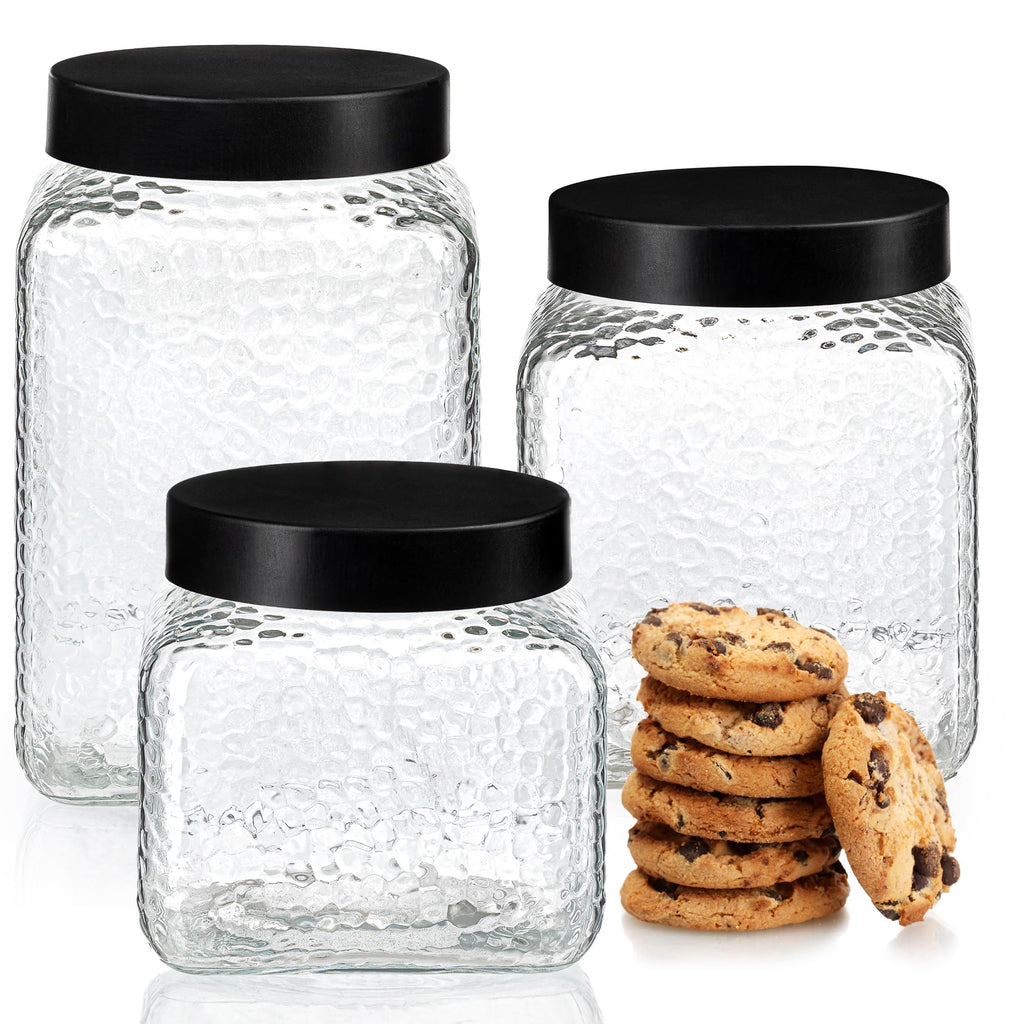 Retro Glass Storage Canisters, Set of 3