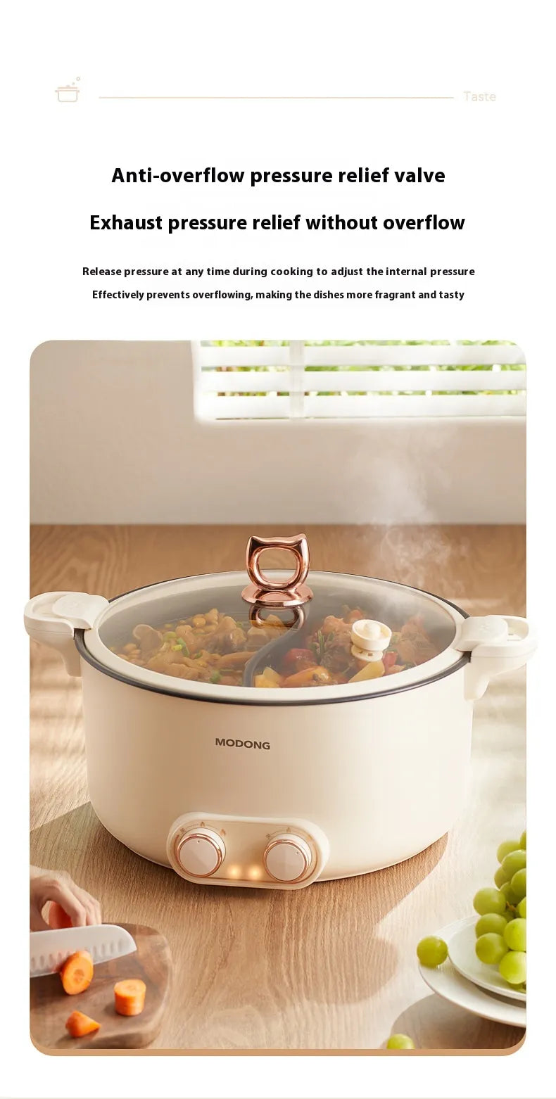 Dual-Broth Divided Electric Hot Pot, 5 L