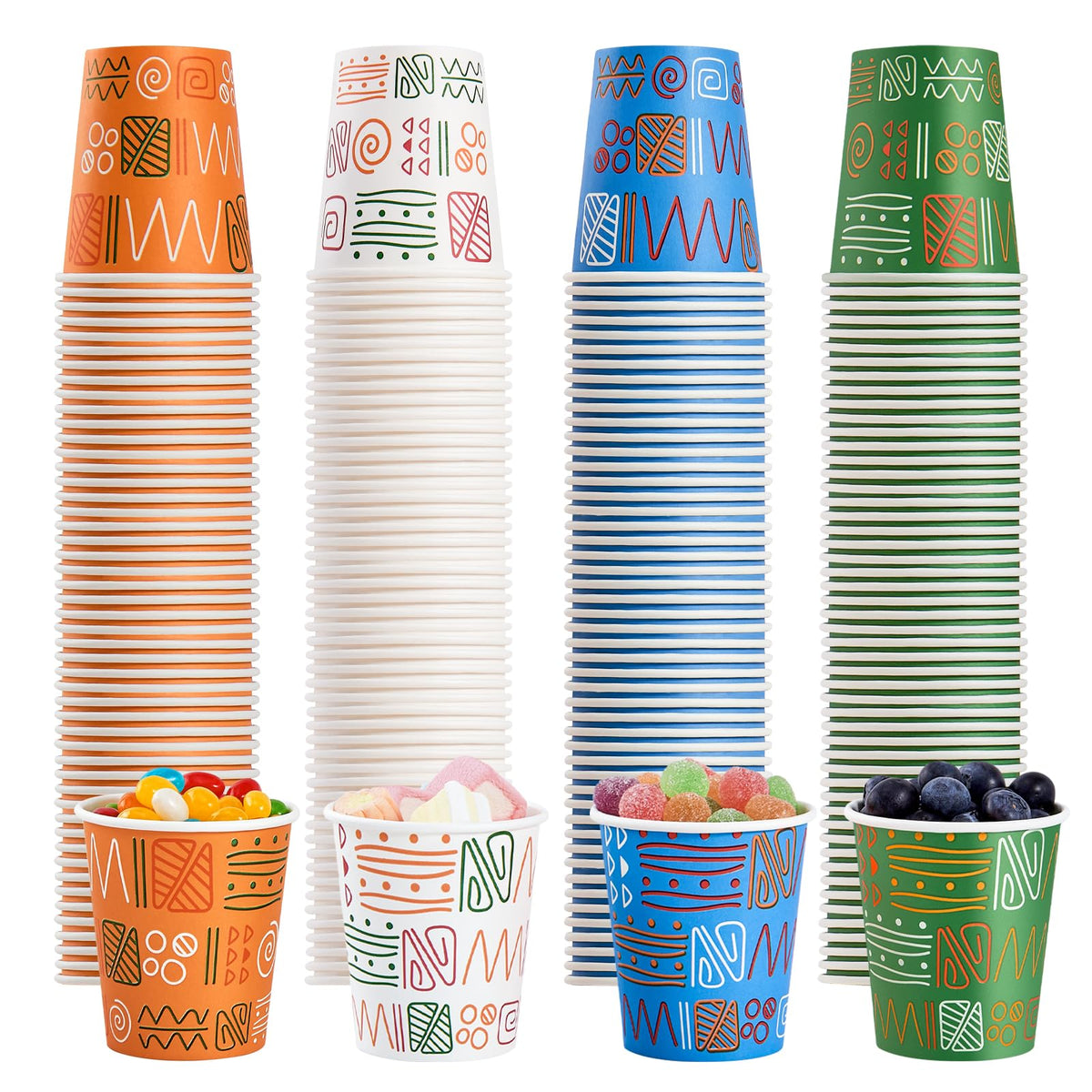 Assorted Colour Paper Cups, 5 oz, 500 pc
