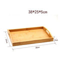 Bamboo Double Ear Rectangular Tea Set Tray